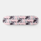 Franse Bulldog met hoofdtelefoon Illustratie Persoonlijk Skateboard (Horizontaal)