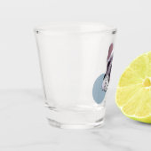 Franse Bulldog met hoofdtelefoon Illustratie Shot Glas (Links)