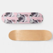 Franse Bulldog met hoofdtelefoon Persoonlijk Skateboard (Horizontaal)