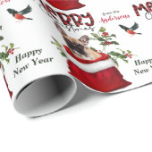 Franse Bulldog met kerstcadeau Cadeaupapier (Rol Hoek)