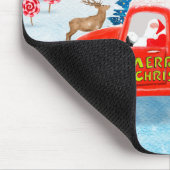 Franse Bulldog met kerstcadeau vrachtwagen sneeuw Muismat (Hoek)