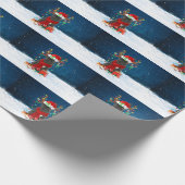 Franse Bulldog met kerstcadeaus Cadeaupapier (Hoek)