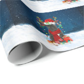 Franse Bulldog met kerstcadeaus Cadeaupapier (Rol Hoek)