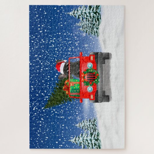 Franse Bulldog met kerstcadeaus Legpuzzel (Verticaal)