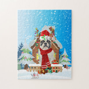 Franse Bulldog met kerstcadeaus Legpuzzel