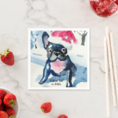 Franse Bulldog met kerstkerstkerstkerstkerstkerstk Servet (Insitu)