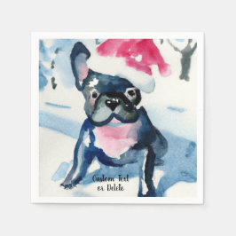 Franse Bulldog met kerstkerstkerstkerstkerstkerstk Servet