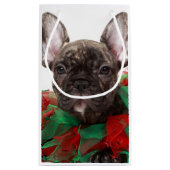 Franse bulldog met kerstmangel klein cadeauzakje (Achterkant)