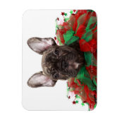 Franse bulldog met kerstmangel magneet (Verticaal)