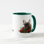 Franse bulldog met kerstmangel mok (Voorkant rechts)