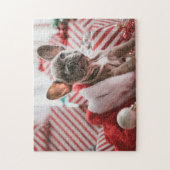 Franse Bulldog met kerstmis Legpuzzel (Verticaal)