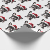 Franse Bulldog met Kerstmuts Cadeaupapier (Hoek)