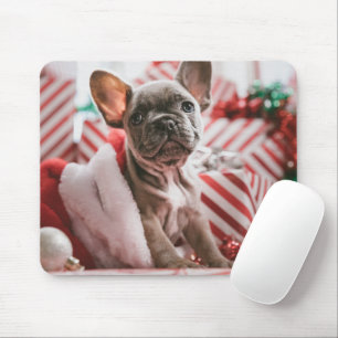 Franse Bulldog met kerstPet Muismat