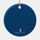 Franse Bulldog met kerstverlichting Keramisch Ornament (Achterkant)