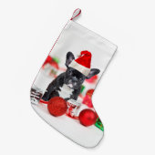 Franse Bulldog met kerstversiering Kleine Kerstsok (Voorkant (Hangend))