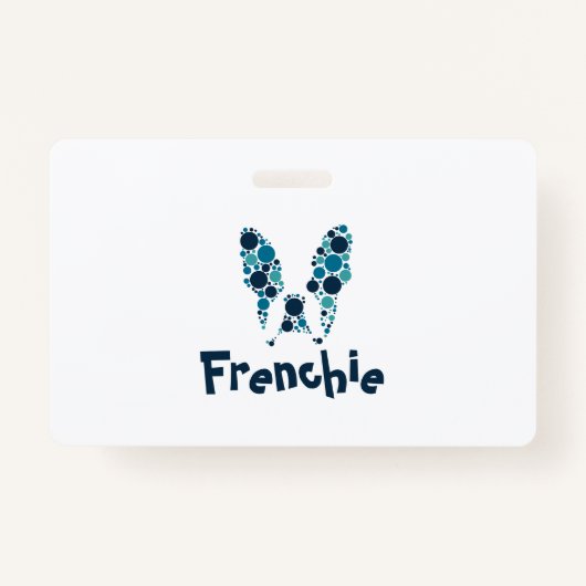 Franse bulldog met kleurrijke cirkels badge (Voorkant)