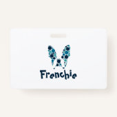 Franse bulldog met kleurrijke cirkels badge (Achterkant)