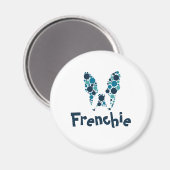 Franse bulldog met kleurrijke cirkels magneet (Voorkant / Achterkant)