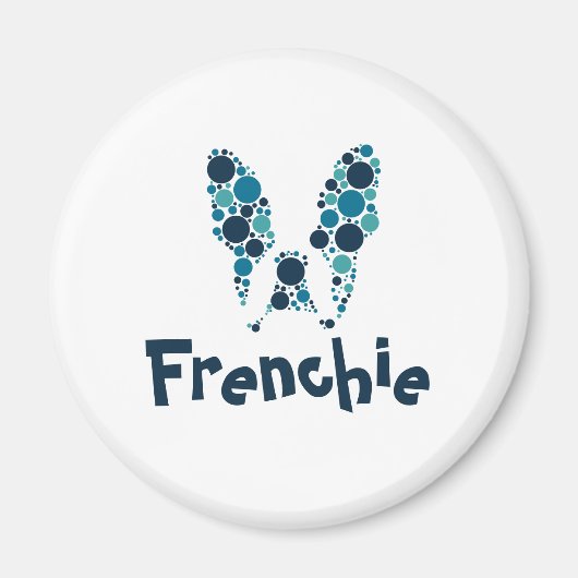 Franse bulldog met kleurrijke cirkels magneet (Voorkant)