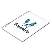 Franse bulldog met kleurrijke cirkels notitieboek (Linkerzijde)