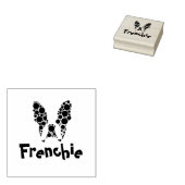 Franse bulldog met kleurrijke cirkels rubberstempel (Gestempeld)