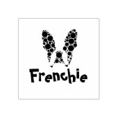 Franse bulldog met kleurrijke cirkels rubberstempel (Afrduk)