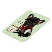 Franse Bulldog met koffie Magneet (Linkerzijde)