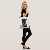 Franse Bulldog met koffie Tote Bag (Op model)