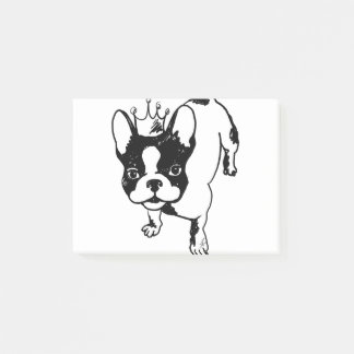 Franse bulldog met kroon post-it® notes