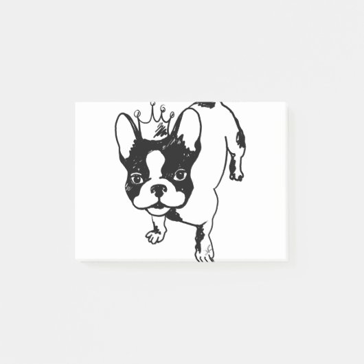 Franse bulldog met kroon post-it® notes (Voorkant)