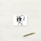 Franse bulldog met kroon post-it® notes (Op bureau)