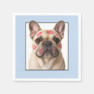 Franse Bulldog met Lippenstift Kusjes Servet
