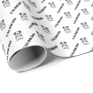 Franse bulldog met naam Wrapping Paper Cadeaupapier