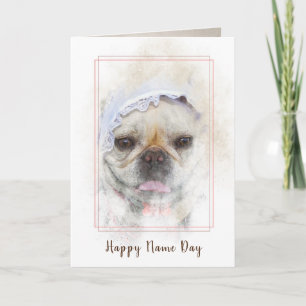 Franse Bulldog met Nederlands pet Dag Kaart