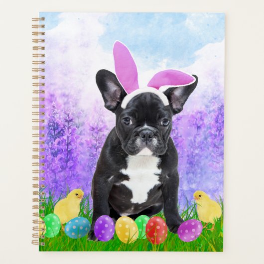 Franse Bulldog met paaseieren Bunny Chicks Planner (Voorkant)