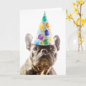 Franse Bulldog met Party Pet Kaart (Gele Bloem)