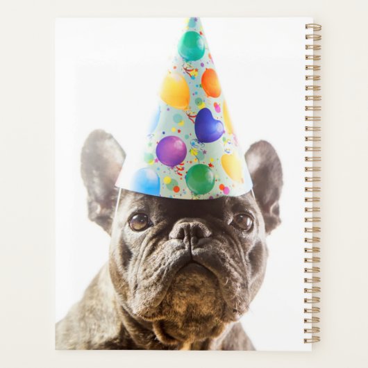 Franse Bulldog met Party Pet Planner (Achterkant)