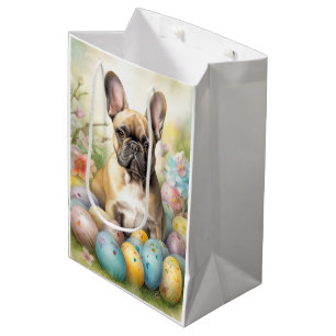 Franse Bulldog met Pasen Eieren Medium Cadeauzakje