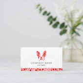 Franse Bulldog met rode cirkels Visitekaartje (Staand voorkant)