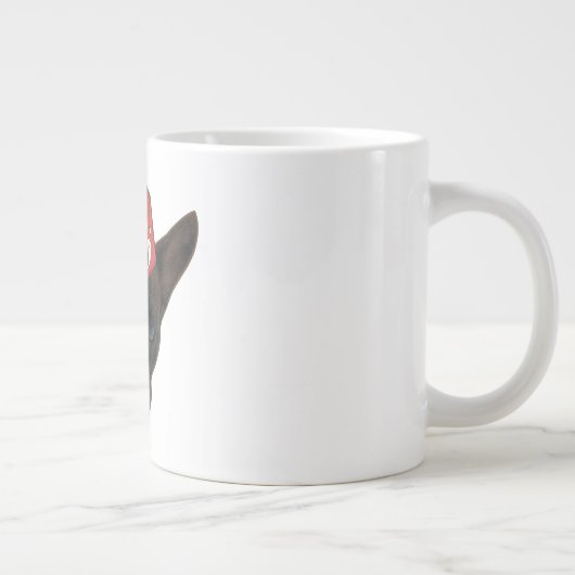 Franse Bulldog met rode kom Grote Koffiekop (Rechts)