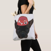 Franse Bulldog met rode kom Tote Bag (Dichtbij)
