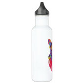 Franse Bulldog met rood hartkleurig rood Waterfles (Links)