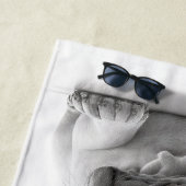 Franse Bulldog met roze bril Beach Towel Strandlaken (In situ)