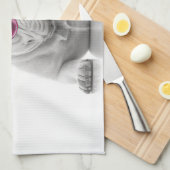 Franse Bulldog met roze glazen teatowel Theedoek (Quarter Fold)