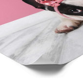 Franse Bulldog met roze Poster (Hoek)