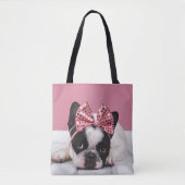 Franse Bulldog met roze Tote Bag (Voorkant)