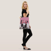 Franse Bulldog met roze Tote Bag (Op model)
