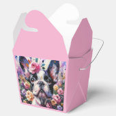 Franse Bulldog met Rozen Bloemhond Wit Zwart Bedankdoosjes (Geopend)