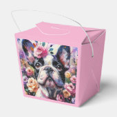 Franse Bulldog met Rozen Bloemhond Wit Zwart Bedankdoosjes (Achterkant)