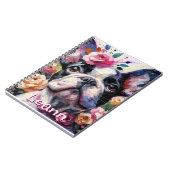 Franse Bulldog met Rozen Dog Gepersonaliseerd Notitieboek (Linkerzijde)